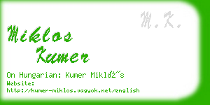 miklos kumer business card